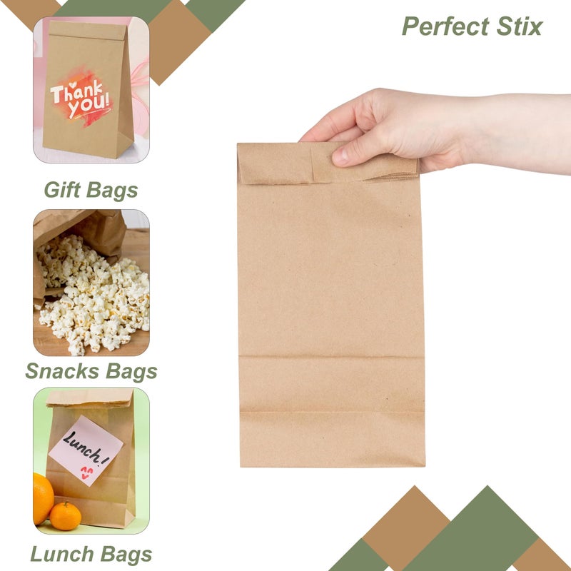 Perfect Stix - Brown Bag 6-100 6lb Brown Paper Lunch Bags - Pack of 100ct - Image 5
